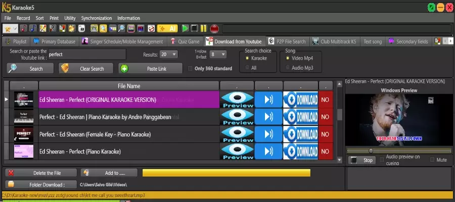 Karaoke5 YouTube karaoke search and download