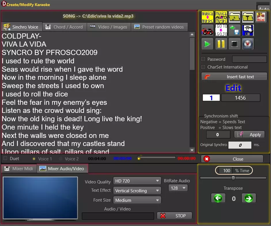 Karaoke5 lyrics synchronizer to create karaoke files